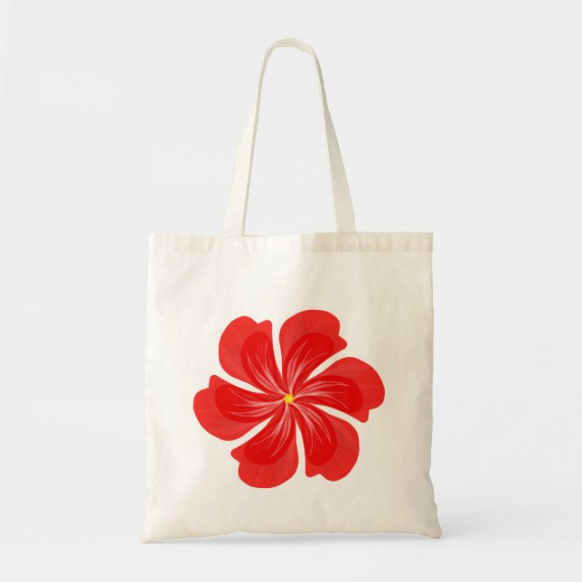 Vibrant Red Petal Bloom - Minimalist Floral Art Tragetasche (Vorne)