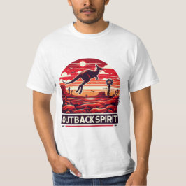 Vibrant Red Retro Desert Kangaroo Outback T-Shirt