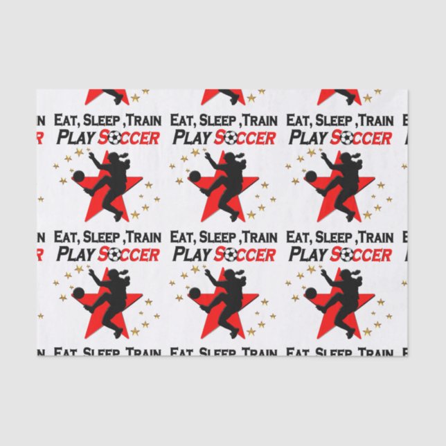 VIBRANT RED SOCCER PLAYER DESIGN SEIDENPAPIER (Vorderseite)