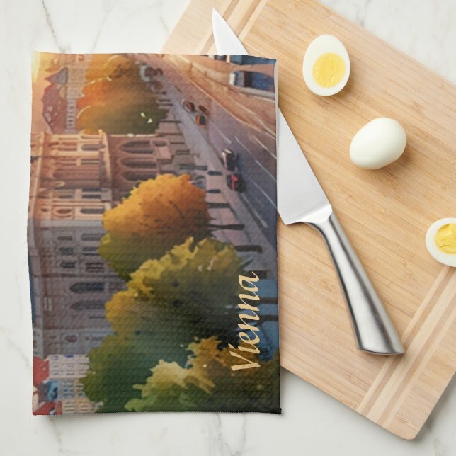 Vibrant Sketch der Wiener Monografie | Geschirrtuch (Viertel Falte)
