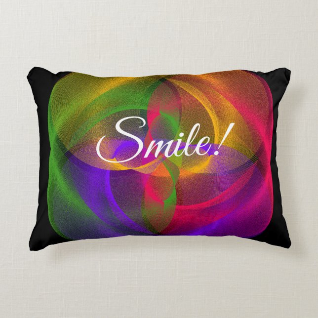 Vibrant Smile Geometric Circular Accent Pillow Dekokissen (Vorderseite)