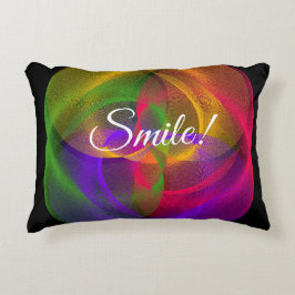 Vibrant Smile Glossy Geometric Accent Pillow Dekokissen