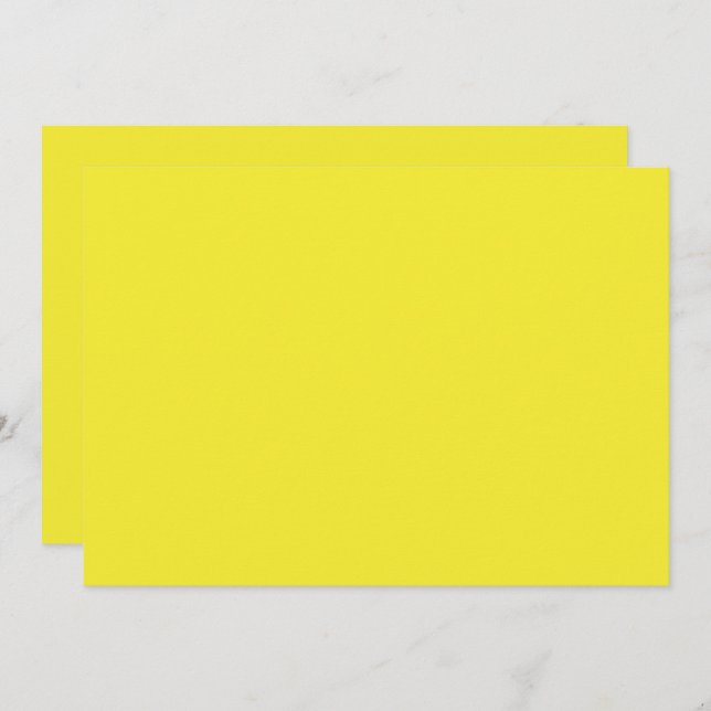 Vibrant Solid Yellow Background  Dankeskarte (Vorne/Hinten)