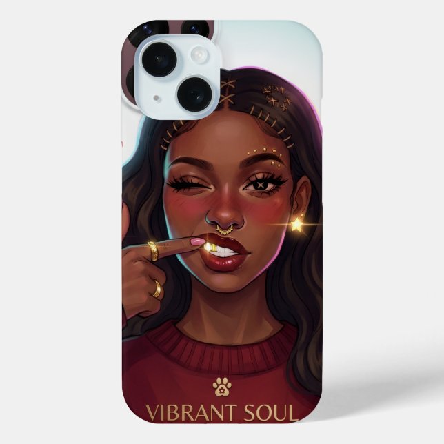 Vibrant Soul Afro-Schönheitsillustration  Case-Mate iPhone Hülle (Rückseite)