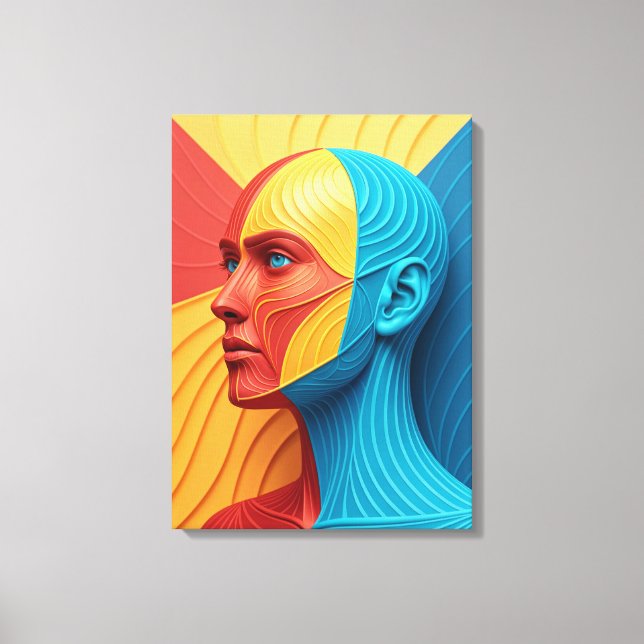 Vibrant Soul Colorful Abstract Face Leinwanddruck (Vorderseite)