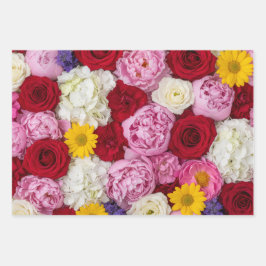 Vibrant Summer Floral Bouquet Geschenkpapier Set