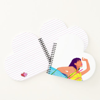 Vibrant Summer Girl Heart Shaped Notebook – Colour Notizbuch