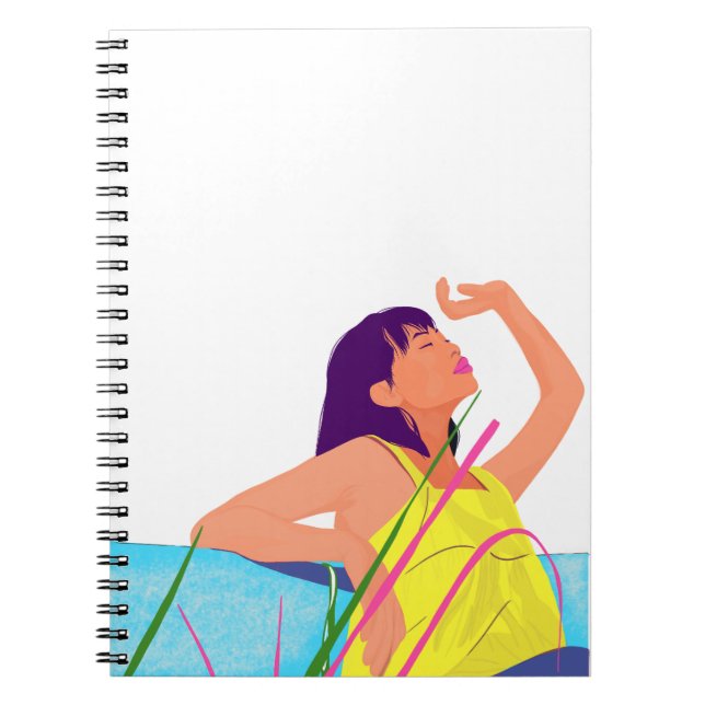 Vibrant Summer Girl Notebook – Colour Pop Art  Notizblock (Vorderseite)
