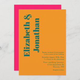 Vibrant Sunrise Minimalist Mix & Match Wedding Einladung