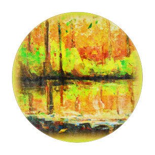 "Vibrant Swamp Forest" Cute Painting. Buy Now Schneidebrett
