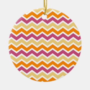 Vibrant Tribal ZigZag Keramikornament