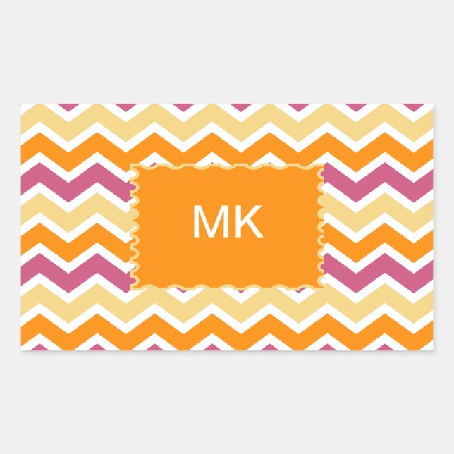 Vibrant Tribal ZigZag Rechteckiger Aufkleber (Vorderseite)