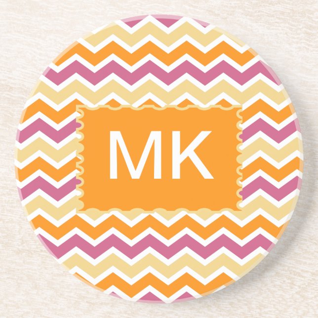 Vibrant Tribal ZigZag Untersetzer (Vorne)