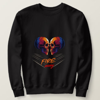 Vibrant Twin Skulls Edgy Graphic Men's Sweatshirt