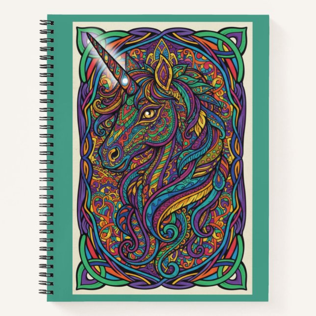 Vibrant Unicorn Magical Zentangle Nooracle Journal Notizbuch (Vorderseite)