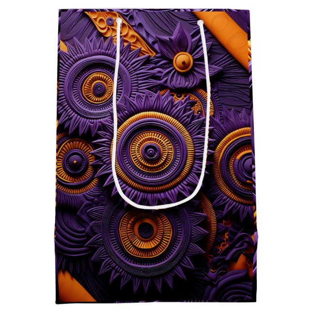 Vibrant Violet African Luxe Mittlere Geschenktüte (Rückseite)