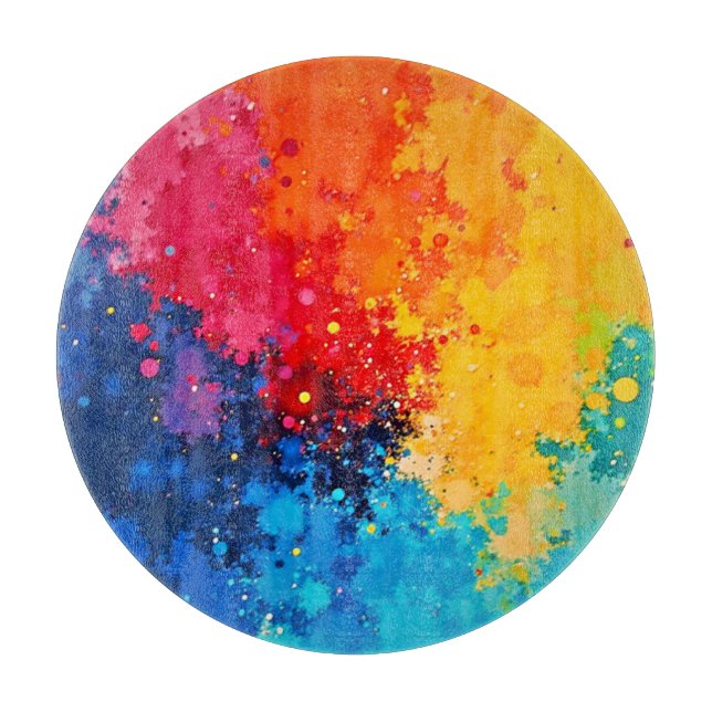 Vibrant Watercolor Chaos Art Schneidebrett (Vorderseite)