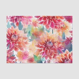 Vibrant Watercolor Dahlia Seidenpapier