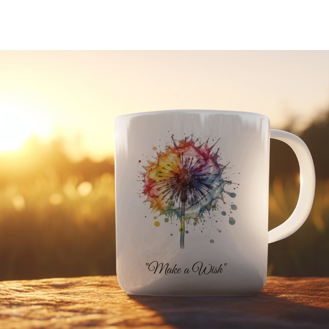 Vibrant Watercolor Dandelion, custom Kaffeetasse (Von Creator hochgeladen)