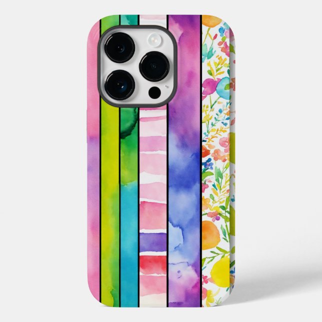 Vibrant Watercolor Digital Papers für Case-Mate iPhone Hülle (Rückseite)