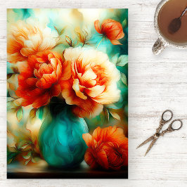 Vibrant Watercolor Floral Tissue Paper Seidenpapier