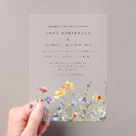 Vibrant Watercolor Floral Wedding Acryleinladungen