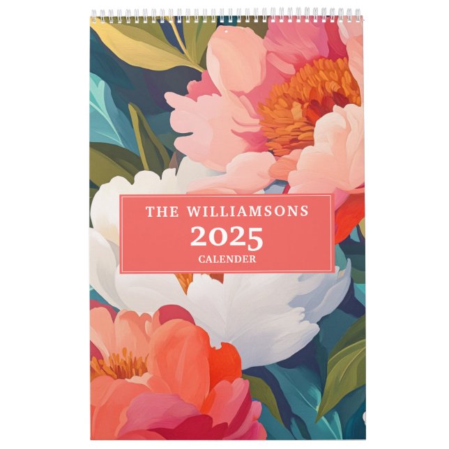 Vibrant Watercolor Florals maximalist 2025 Kalender (Titelbild)