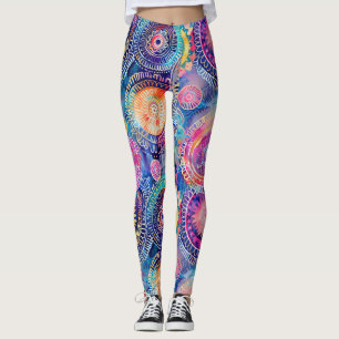Vibrant Watercolor Mandala Leggings