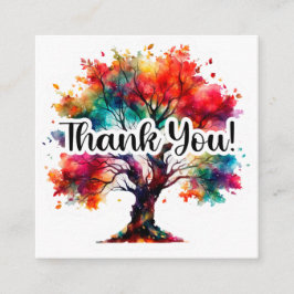 Vibrant Watercolor Tree Thank You Business Begleitkarte