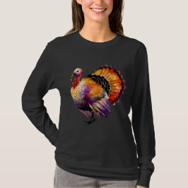 Vibrant Watercolor Turkey Autumn Harvest T-Shirt