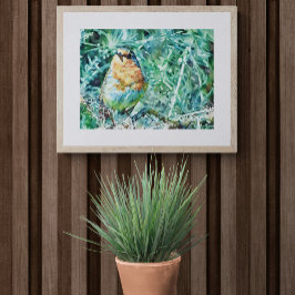 Vibrant Watercolour Robin Perched on Thorns Fotodruck
