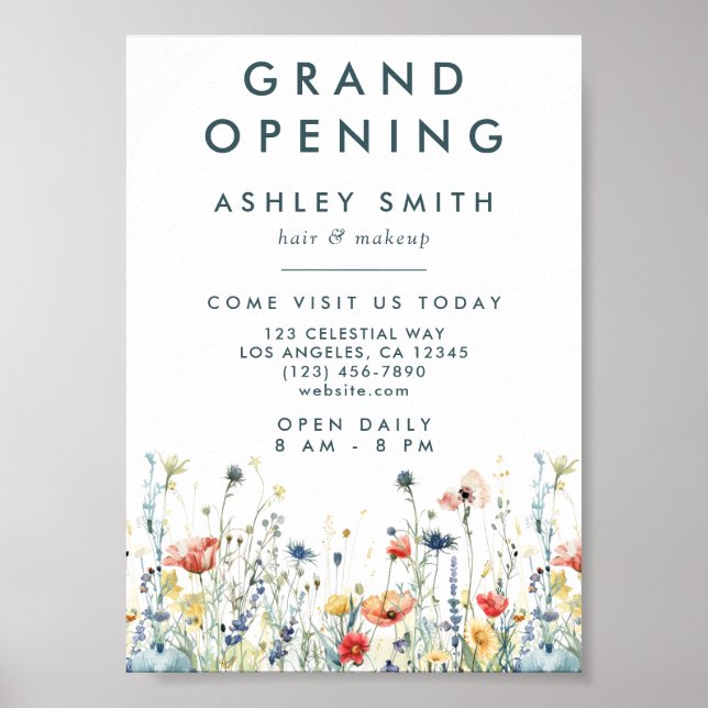 Vibrant Wildblume Grand Opening Poster (Vorne)