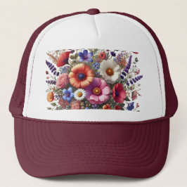 Vibrant Wildflower Garden Floral Colorful Summer H Truckerkappe