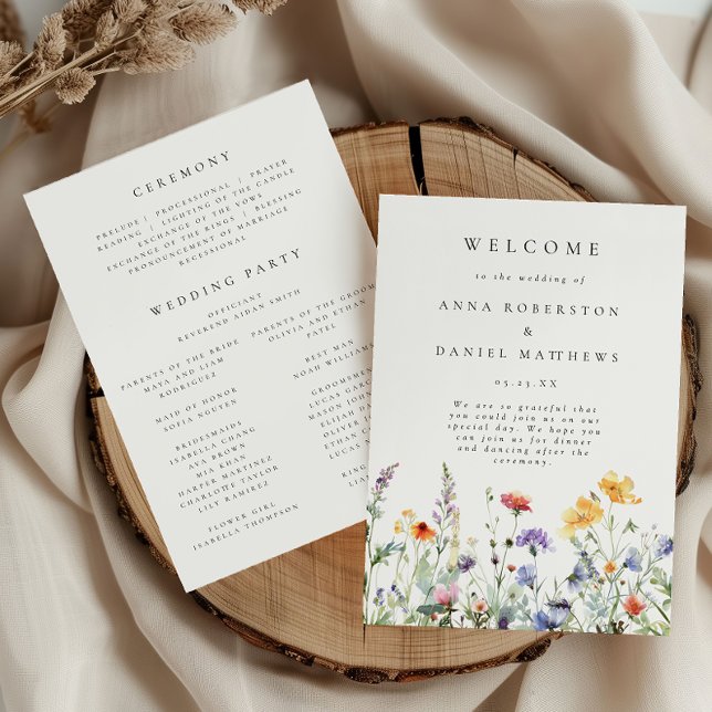 Vibrant Wildflower Wedding Program Programm (Von Creator hochgeladen)