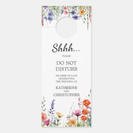 Vibrant Wildflowers Wedding Shhh Do Not Disturb Türanhänger