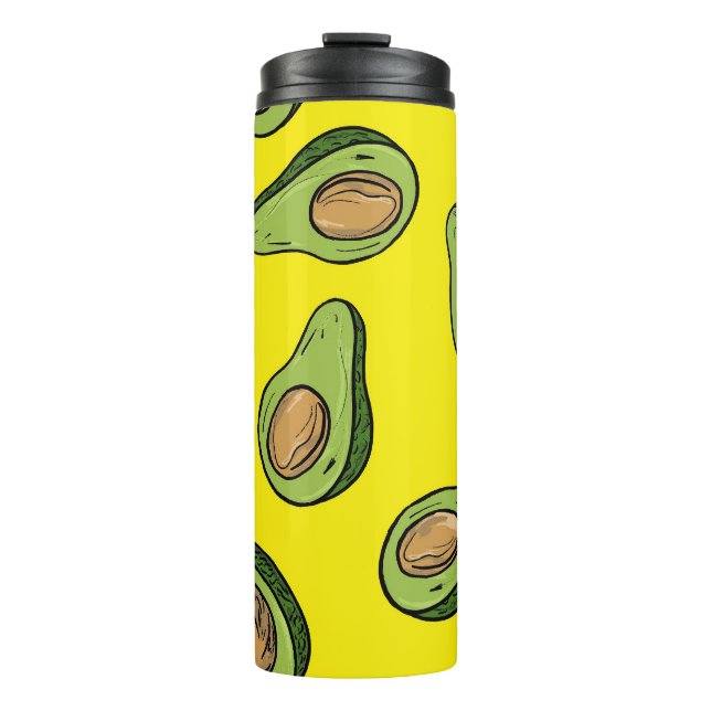 Vibrant Yellow Fruit Illustration - Insulated  Thermosbecher (Vorderseite)
