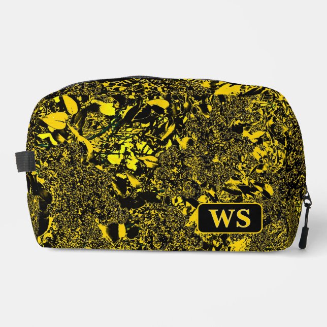 Vibrant Yellow Monogram Toiletry Bag Waschbeutel (Vorderseite)