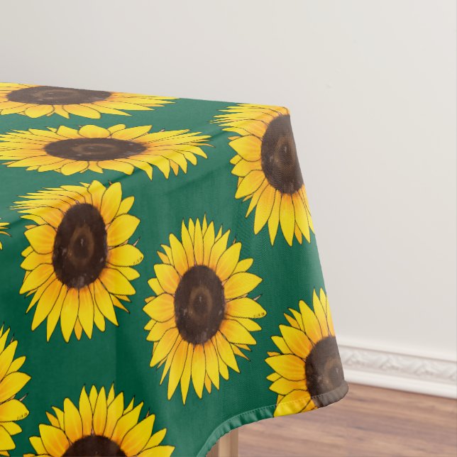 Vibrant Yellow Sunflower Bloom Tischdecke (Beispiel)