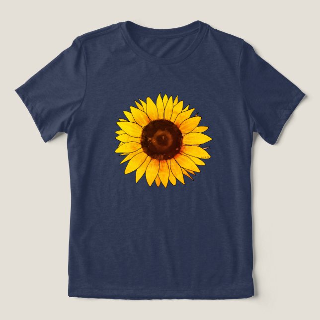 Vibrant Yellow Sunflower Bloom Tri-Blend Shirt (Design Vorderseite)