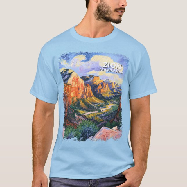 Vibrant Zion National Park Angels Landing Artistic T-Shirt (Vorderseite)
