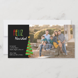 Vibrante Feliz Navidad Foto Christmas Card Feiertagskarte