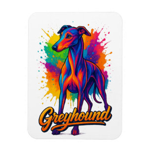 Vibrante Pop-Art-Greyhound Magnet