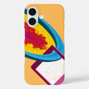 Vibranter abstrakter Kosmosring & Quadrat – Modern iPhone 16 Hülle