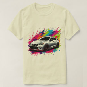 Vibranter Sportwagen mit Farbtupfern T-Shirt