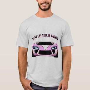 Vibranter Sportwagen mit Neon-Glow T-Shirt