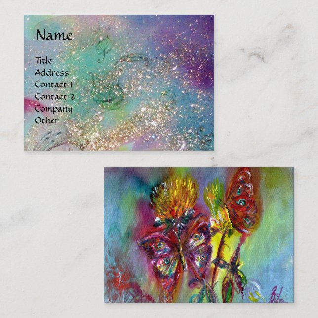 VIBRANTSCHALTFLÄCHEN IN BLAUEN, Aquamarin Visitenkarte (Vorne/Hinten)