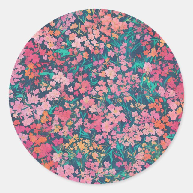 Vibrany Azalea Floral Runder Aufkleber (Vorderseite)
