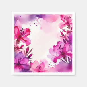 Vibrany Azalea Floral Wasserfarbe Serviette