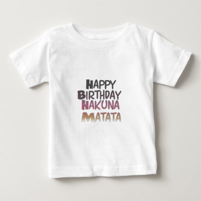 Vibrany Happy Birthday Hakuna Matata Design Baby T-shirt (Vorderseite)