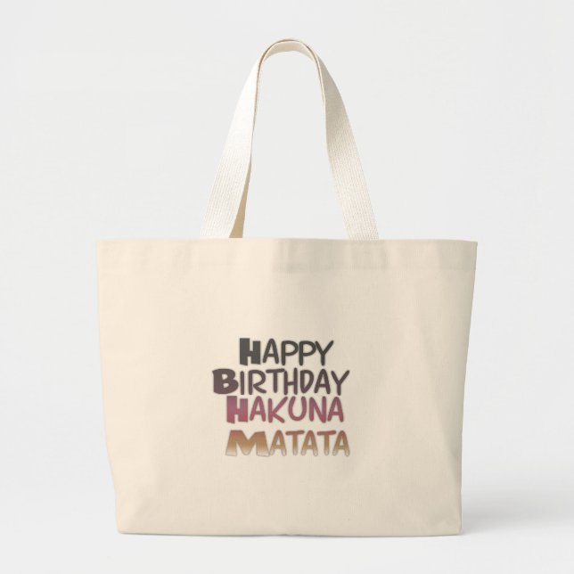 Vibrany Happy Birthday Hakuna Matata Design Jumbo Stoffbeutel